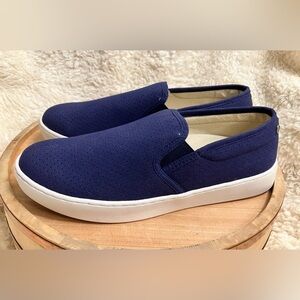 EUC Spenco Celine Slip On Women’s Sneakers Loafers Navy Blue Size 10